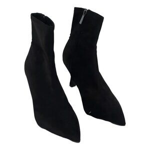 Anne Klein Reesse Pointed Booties Black Microsuede 9M